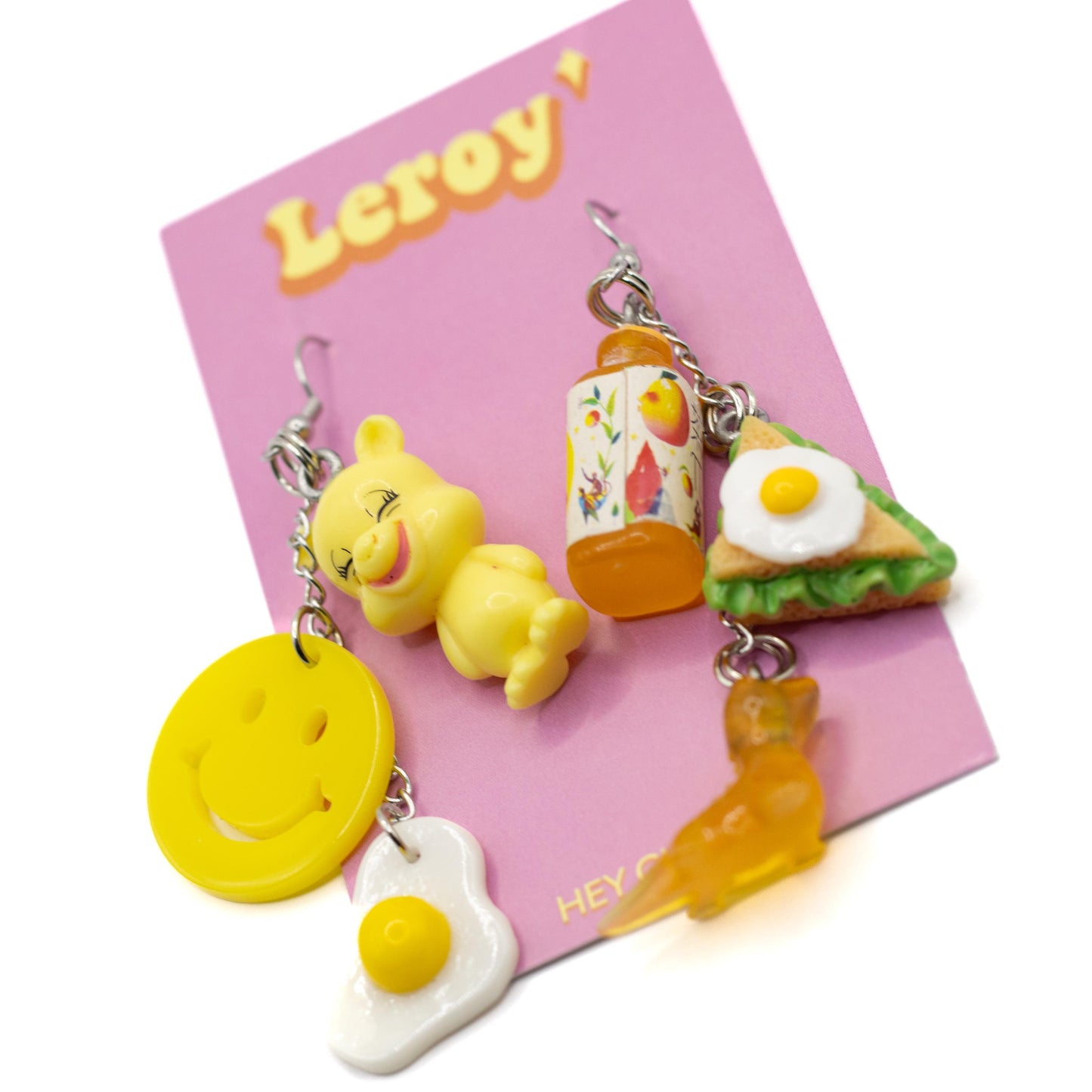 Yellow Sunny Side Up Charm Earrings