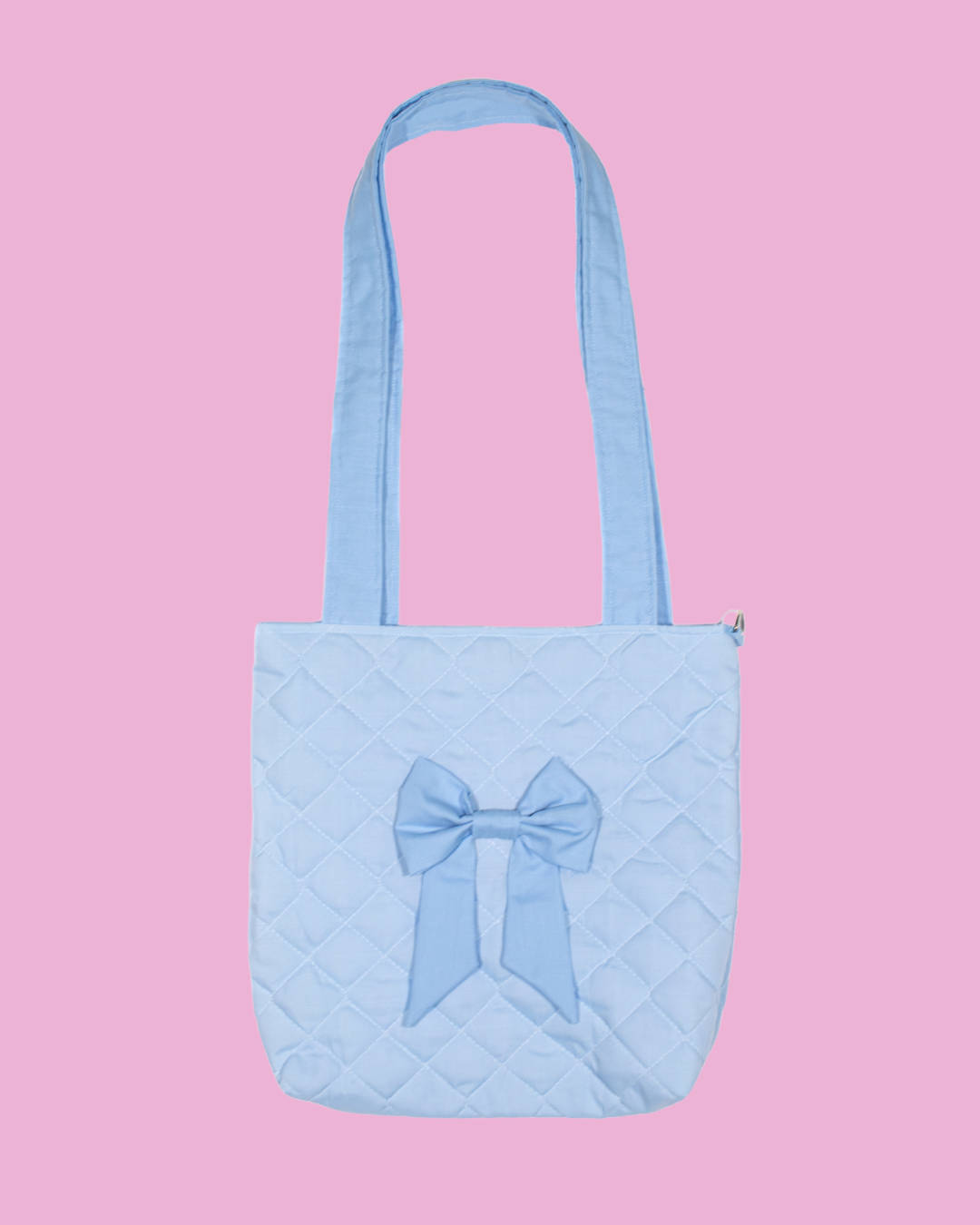 Bow Tote Bag in Baby Blue