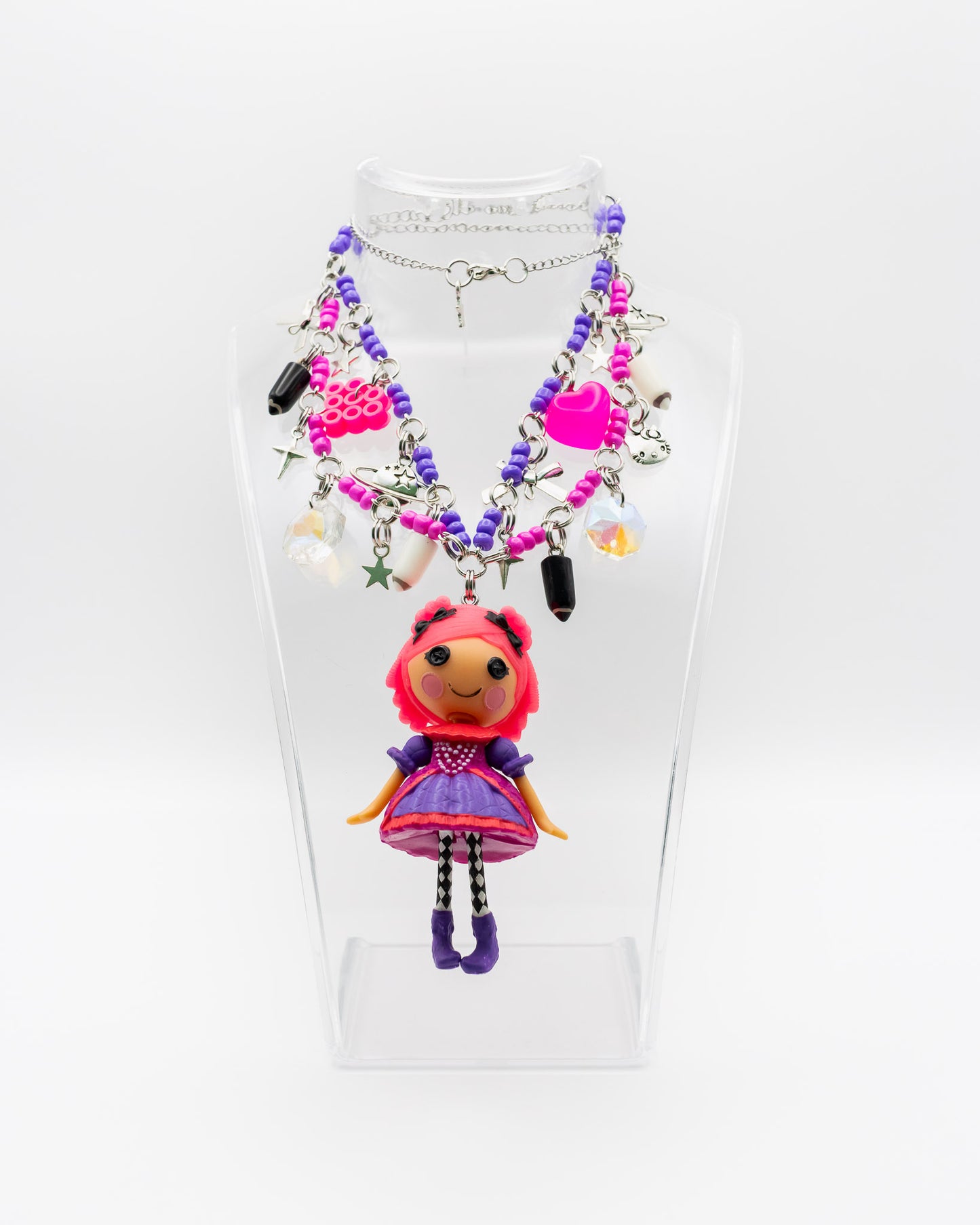 Pink and Purple Lalaloopsy Necklace