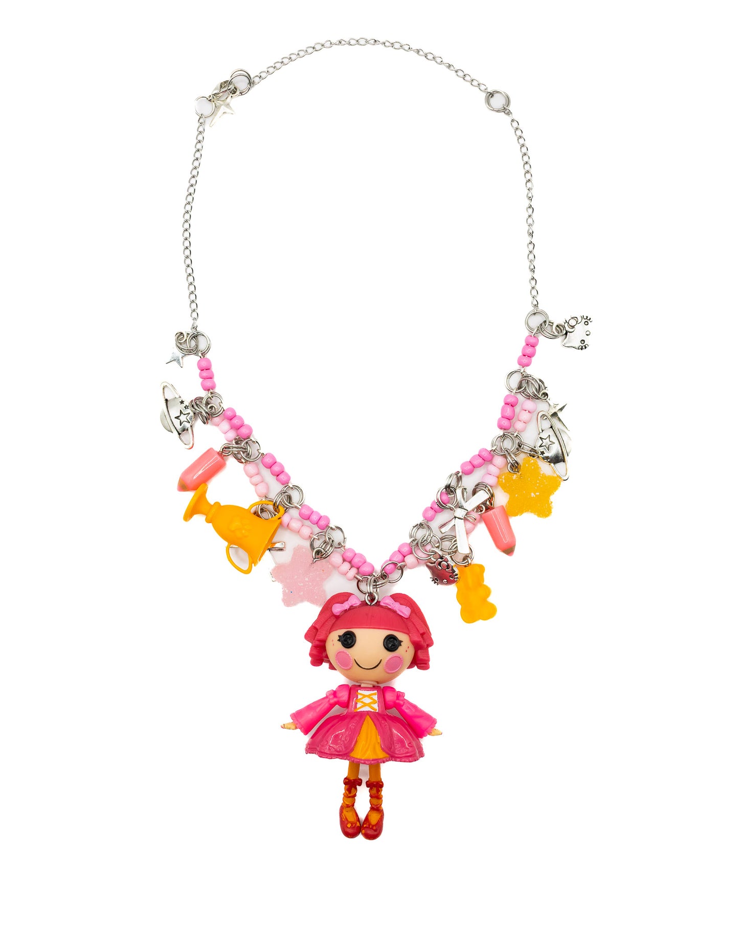 Pink and Orange Lalaloopsy Necklace