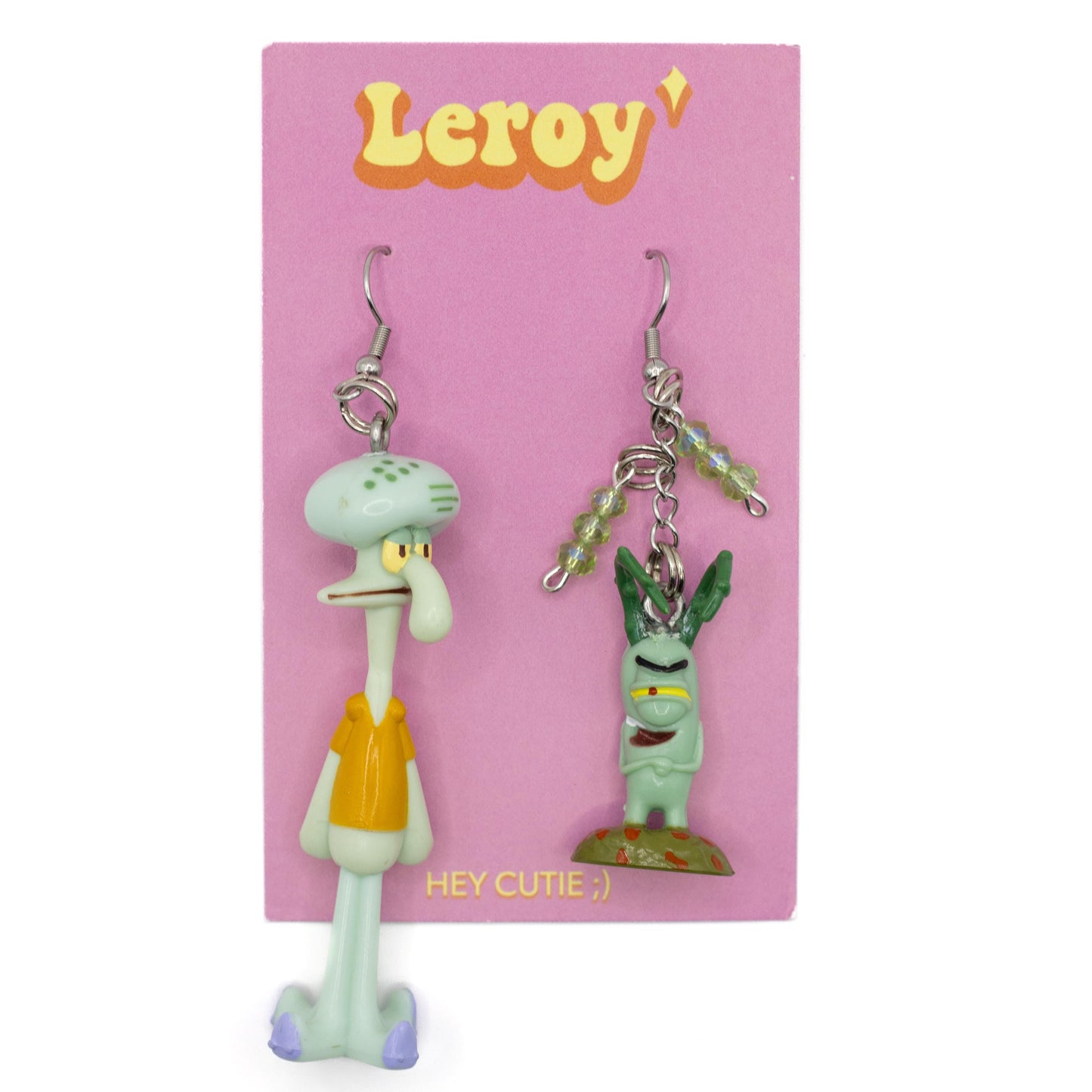 Squidward and Plankton SpongeBob Earrings