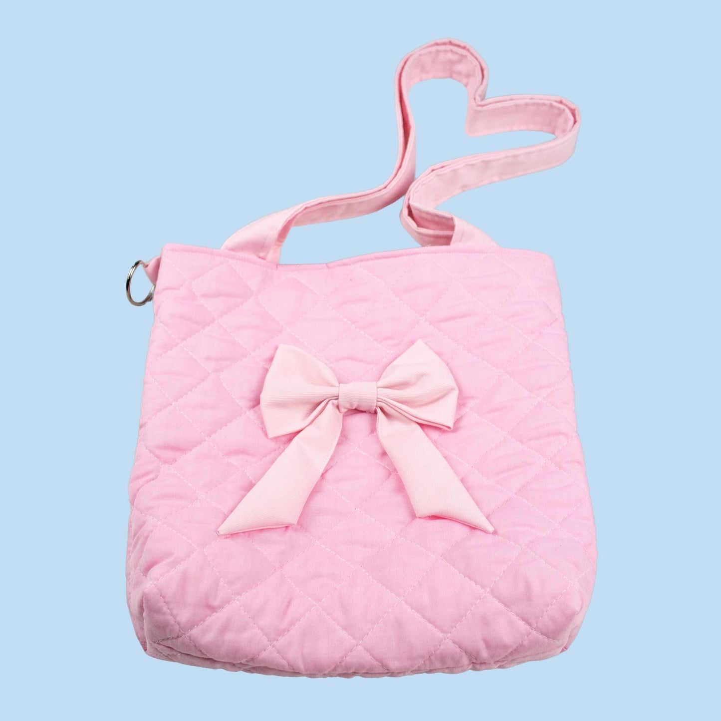 Bow Tote Bag in Pastel Pink