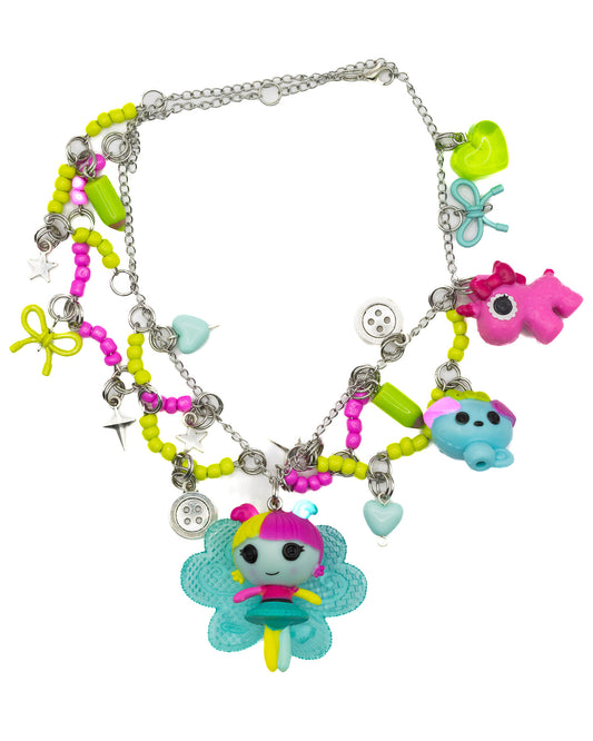 Pink, Green and Blue Lalaloopsy Necklace