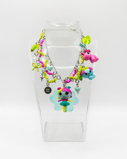 Pink, Green and Blue Lalaloopsy Necklace