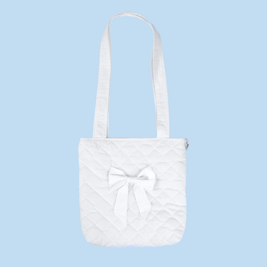Bow Tote Bag in White
