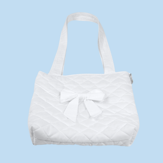 Bow Tote Bag in White