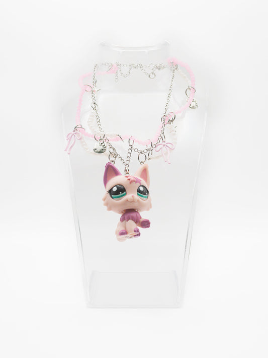 Littlest Pet Shop Pink Wolf Necklace