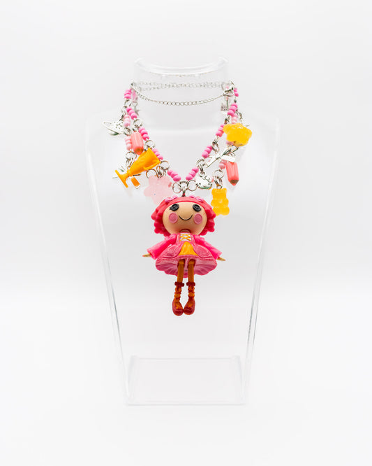 Pink and Orange Lalaloopsy Necklace