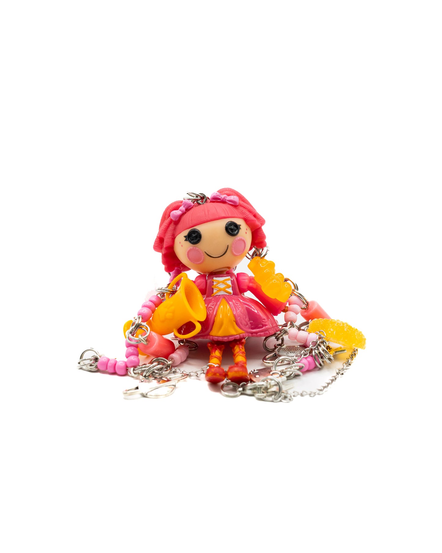 Pink and Orange Lalaloopsy Necklace