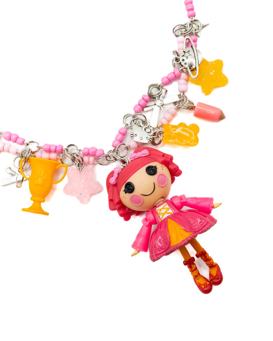 Pink and Orange Lalaloopsy Necklace
