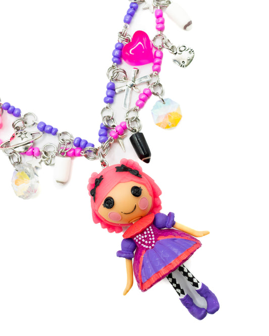 Pink and Purple Lalaloopsy Necklace
