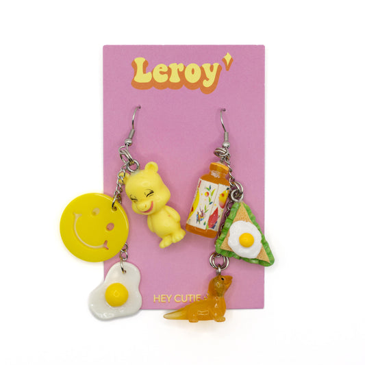 Yellow Sunny Side Up Charm Earrings