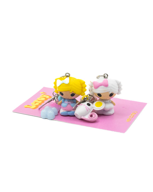 Pink, Blue and White Lalaloopsy Earrings