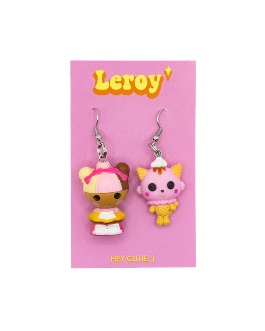 Neopolitan Ice Cream Lalaloopsy Earrings